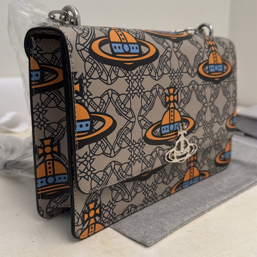 Vivienne Westwood NWT DEBBIE LARGE BAG ORBMANIA SAFFIANO